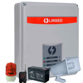 KIT ALARMA COMUNITARIA A CONTROL REMOTO 500MTRS CON SIRENA Y CIRCULINA – LINSEG AX-65L-GARANTIA 2 AÑOS